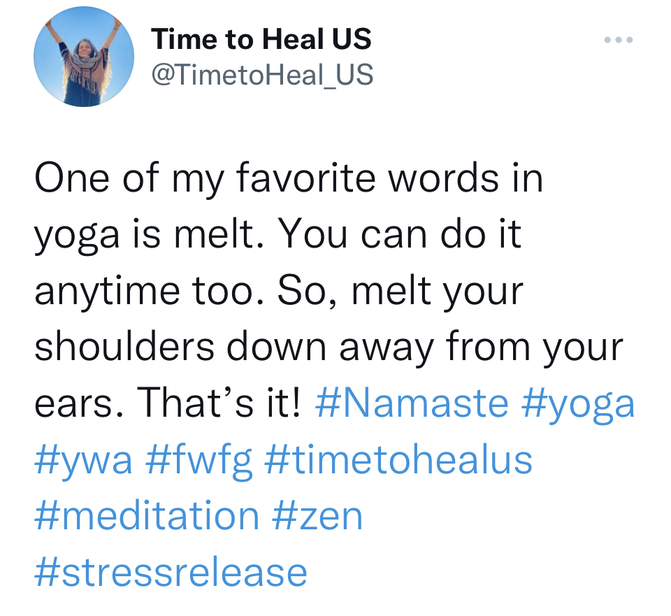 Stress is a blocker of energy. Yoga helps allow stress to be released. We can do yoga movements on the go if we haven’t the time for a full practice. #namaste #timetohealUS #blockageremoval #relaxation #balance #spiritualjourney #zen