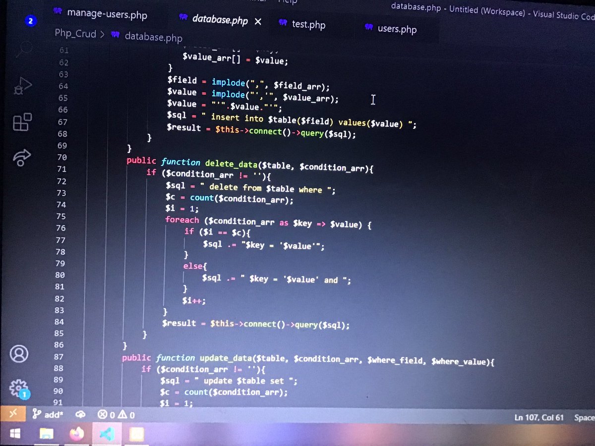 kc_shivendra's tweet photo. Day 13 — Completed my php CRUD project  #100DaysOfCode https://t.co/k5sNT8qNVr