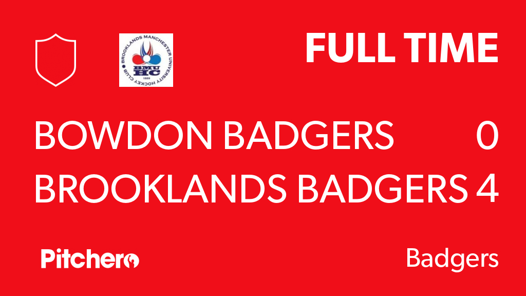 BrooklandsHC's tweet photo. FULL TIME: Bowdon Badgers Blacks 0 - 4 Brooklands Badgers
#BOWBRO #Pitchero
https://t.co/vr5QR1tpSF https://t.co/v6FhfU5D3x