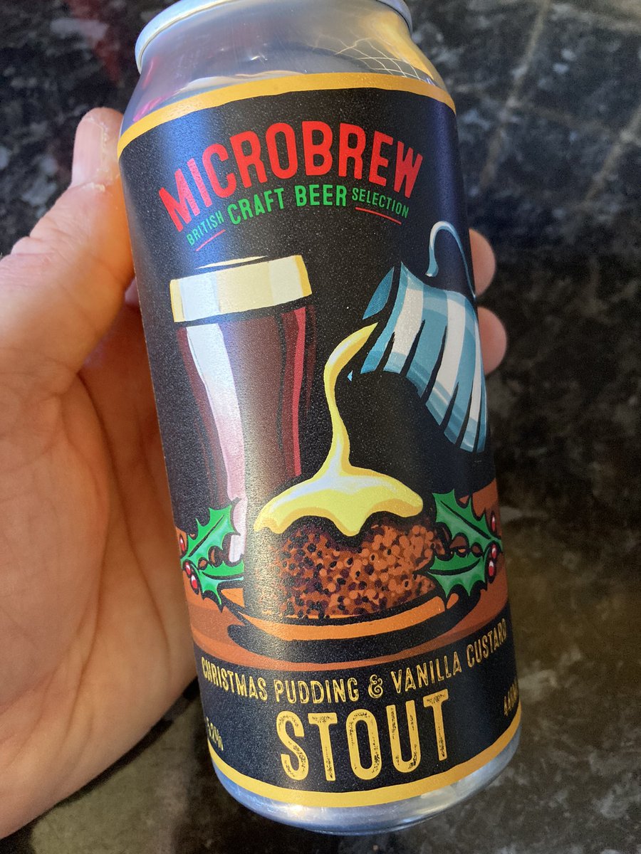 s77tux's tweet photo. #BeerForToday is taste-test of potential Christmas present… Microbrew Christmas Pudding &amp; Vanilla Custard Stout (5.2% ABV, 440ml) Spicy aroma; rich, dark appearance with light head; smooth mouthfeel, with sweet vanilla taste, followed by spicy aftertaste. #Slàinte #NowDrinking https://t.co/trqIbfjHQt