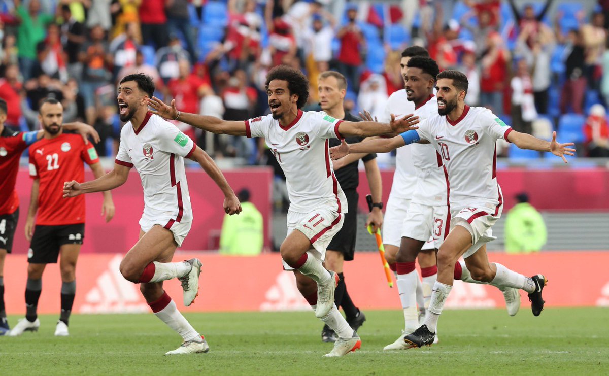 QFA_EN's tweet photo. Celebrating two occasions today: our team’s win and #QatarNationalDay 🤩🇶🇦
#FIFArabCup
#ForQatar 💪 https://t.co/swoVAVLico
