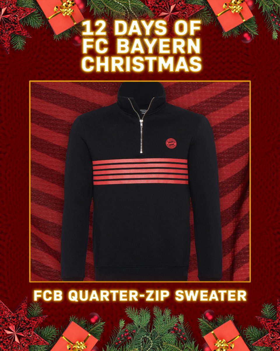 FCBayernUS's tweet photo. 🎁🎄 12 DAYS OF FC BAYERN CHRISTMAS 🎄🎁

On the sixth day of Christmas, FC Bayern gave to me… our striped "Statement" quarter-zip 🔥

RT, LIKE and FOLLOW for a chance to win! https://t.co/ttEbB89kIC