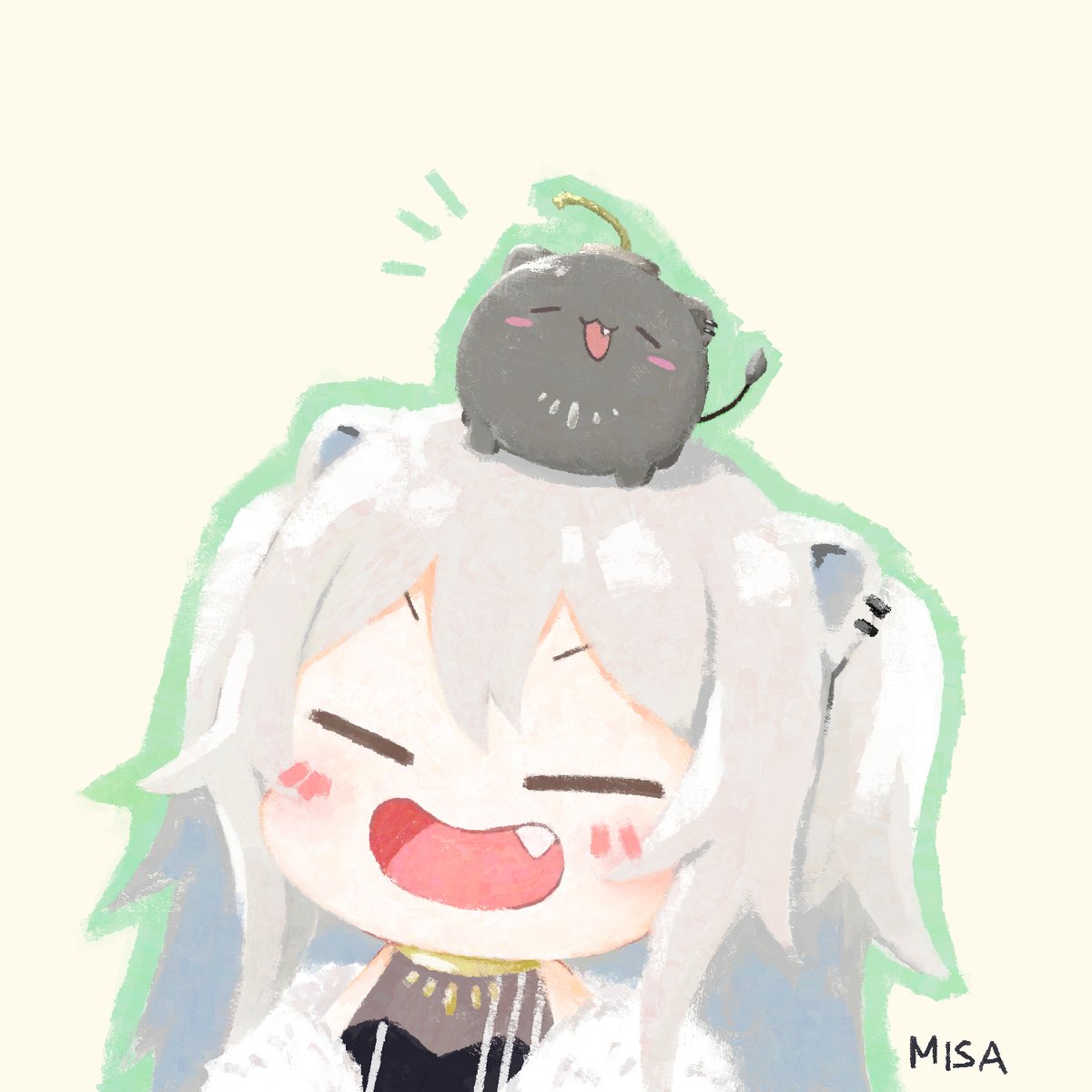 獅白ぼたん 「ありがとう
#ししらーと 」|Misaネキのイラスト