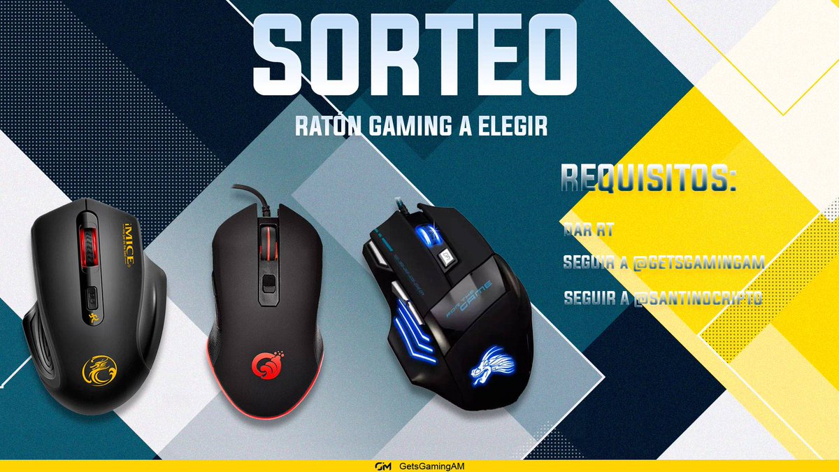 GetsGamingAM's tweet image. 🎁💥#SORTEO DE RATÓN GAMING A ELEGIR💥🎁

REQUISITOS PARA PARTICIPAR:
• Dar RT🔁
• Seguir a @GetsGamingAM
• Seguir a @SantinoCripto

Finaliza el 21/12⏳

¡SUERTE! 🍀