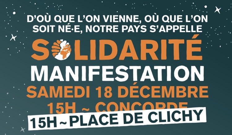 D’où que l’on vienne, où que l’on soit né•e, notre #France, notre #République, s’appelle #Solidarité ! #Manifs18decembre #Refugees #RefugeesNeedHelp #MigrantsDay #journeeinternationaledesmigrants @faimofrontieres @MdpMouvement