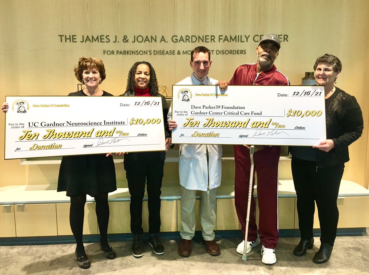 The <a href="/DaveParker39fdn/">The Dave Parker39 Foundation</a> donated $20,000 to the UC Gardner Neuroscience Critical Care Fund in honor of Peggy A’Hearn who is retiring as executive director of development. Thank you, Kellye and Dave Parker! 
<a href="/uc_health/">UC Health</a>