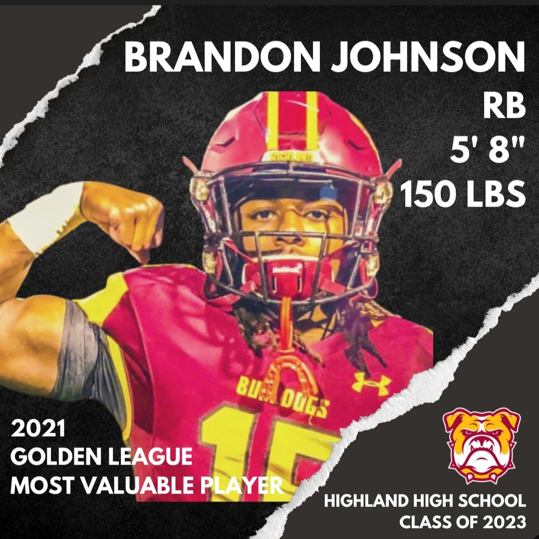 2021 Golden League Most Valuable Player Congratulations <a href="/ballstar1515/">Brandon Johnson</a>! Great season..cant wait to see whats in store for your senior year! #DirtMade <a href="/iron_dawgs/">Highland Football</a>