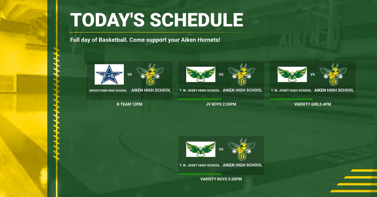 Aiken High Hoops (@aikenhoops) on Twitter photo Back at it today.  Come support your Hornets! Back at it today.  Come support your Hornets!