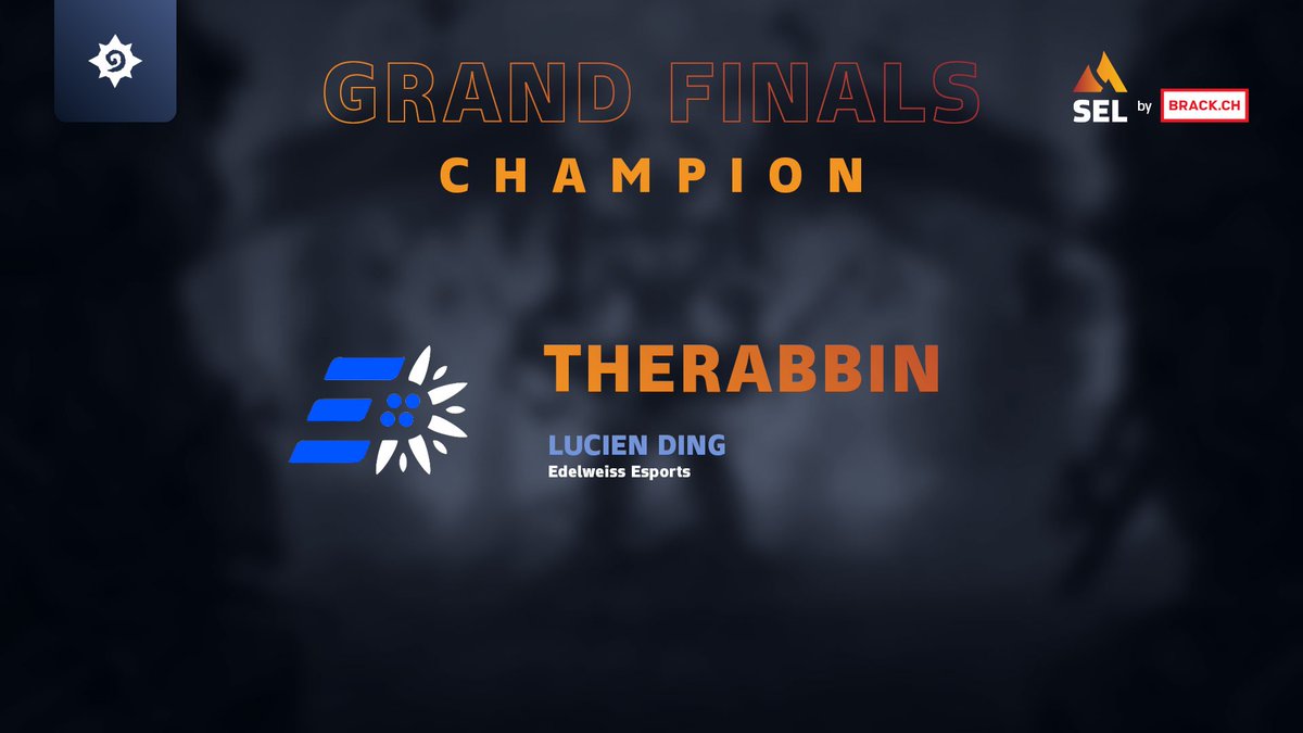 esportsleaguech's tweet photo. We have our first #SELFallSeason🍂winner!🤩 After several intense matches, @TheRabbin won the #Hearthstone Grand Final. 

Congratulations to @TheRabbin!🎉🎉

The next final will be #RainbowSixSiege, don't miss it! https://t.co/Vg6bKFgU98