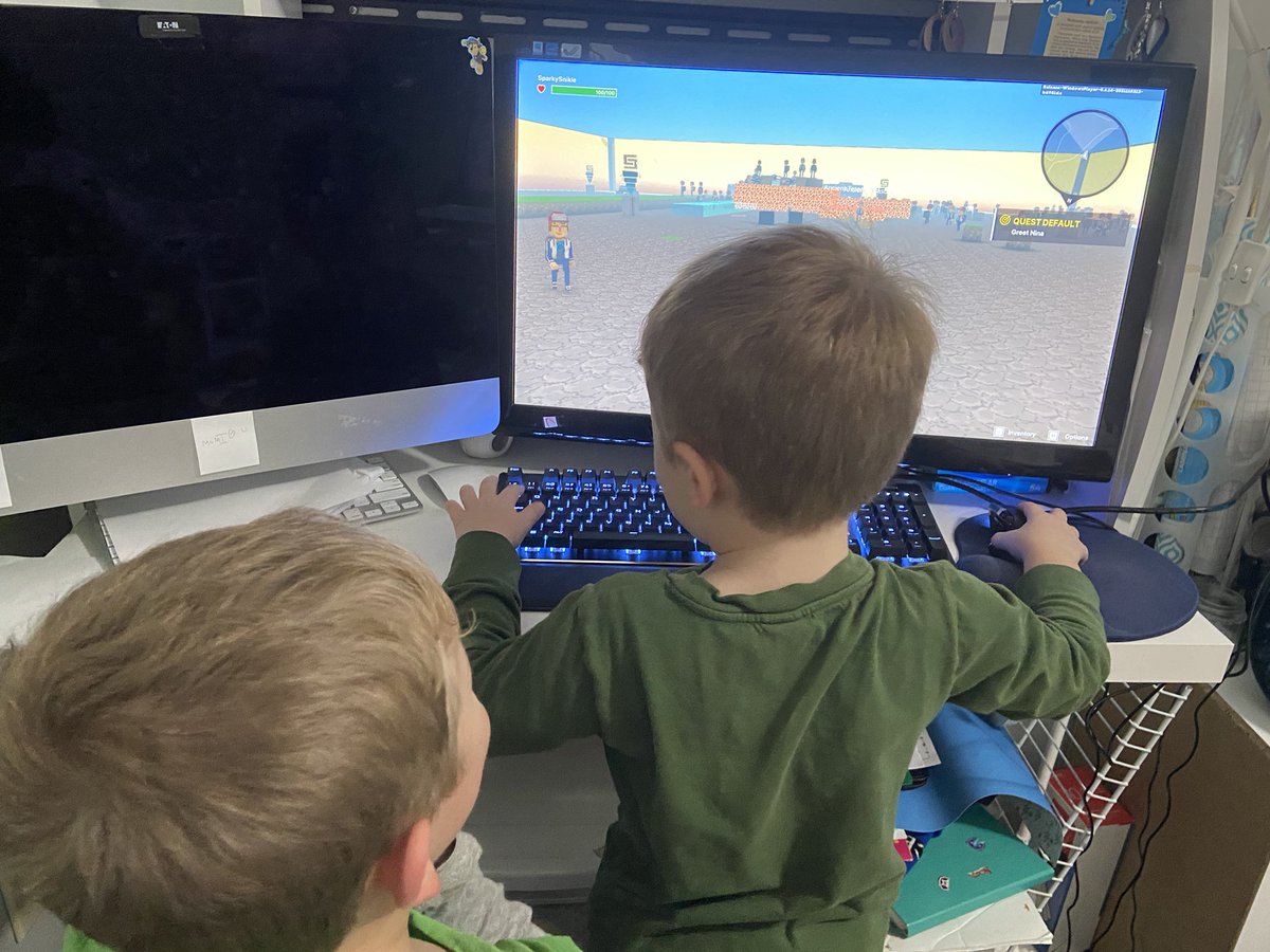 Generation Alpha hard at work building in the meta verse this GM @TheSandboxGame @GameMakerFund @sandstormmeetup #buildersoftomorrow p.s thanks for entertaining my kiddos while I do housework lol