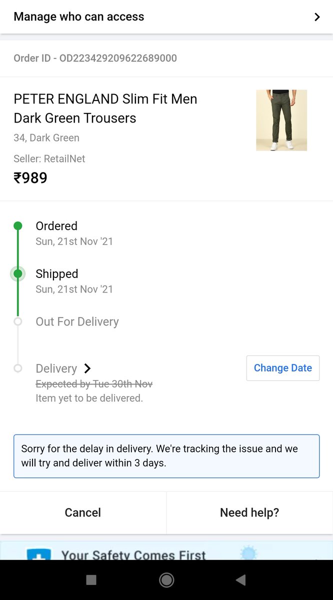 abhishek714's tweet photo. I placed an order on @Flipkart on 21 Nov 2021 and till date its not delivery.  Even @Flipkart did not call itself to inform why the order was delayed or when it would arrive.When I did msg on support then there was a call and mail that delivery.Will @Flipkart deliver on 21st dec? https://t.co/Ayg9Ify8Z3