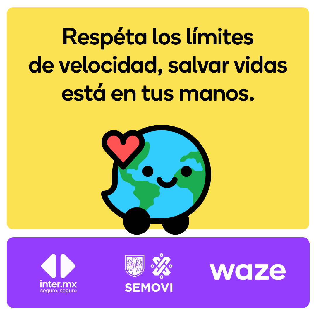Seguimos haciendo comunidad y nos unimos con <a href="/Intermx/">inter.mx</a> y <a href="/laSEMOVI/">Secretaría de Movilidad CDMX</a> para promover una conducción responsable. ¿tú qué tip darías a otros wazers para viajar más seguros?