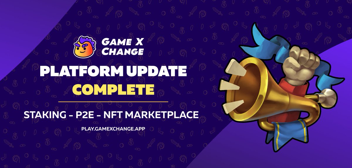 GameX_Change's tweet photo. 🔥Game X Change Platform update is now COMPLETE!

Gamers are now able to log in play, convert, stake and purchase from the NFT marketplace! 

👉🎮Play to earn
👉🎫NFT Marketplace
👉🎁NFT Staking

 More details: https://t.co/DFhYltkT8n 

Let's go! Game on

#GXP #bnb #gaming https://t.co/pxSw4Tg58h