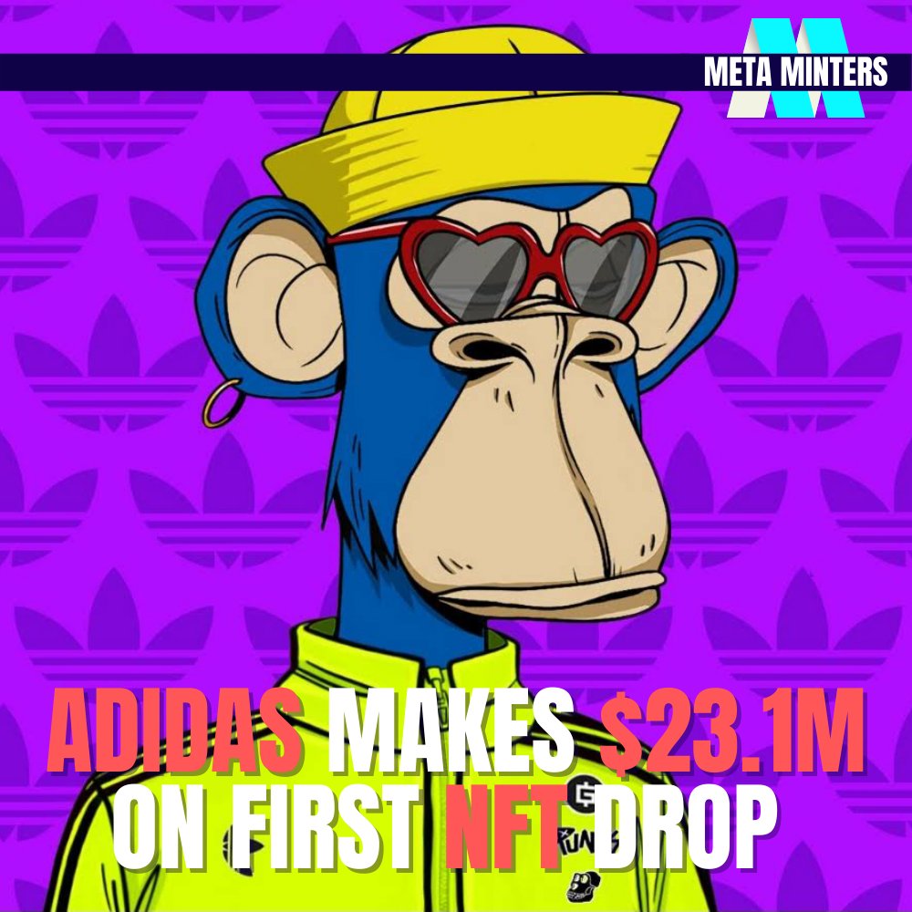 Adidas makes over $23M with its first NFT drop! Where you lucky enough to get one? 
-⁠
Join our Discord Community! Link In Bio ⁠
-⁠
#nfts #nft #nftart #nftartist #nftcollector #metaminters