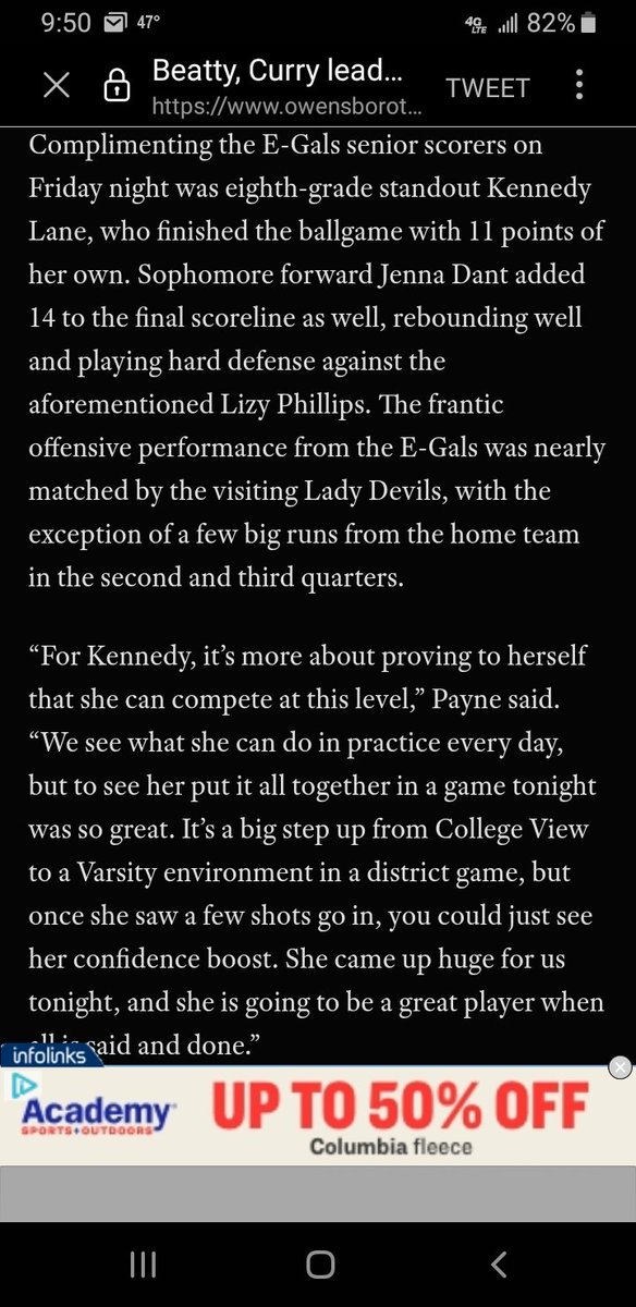 LeftLaneLiving's tweet photo. Beatty, Curry lead E-gals to district win https://t.co/aLHCTINqxY https://t.co/WJbuPyDX3N