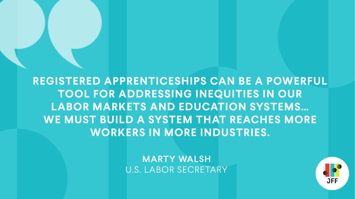 jfftweets's tweet image. We capped off #NAW2021 last month with insightful comments from industry leaders in Registered Apprenticeships. Now, we ask that you take the pledge to advance DEIA in the U.S. #Apprenticeship system: hubs.la/Q010RKfL0 

@SecMartyWalsh | @USDOL