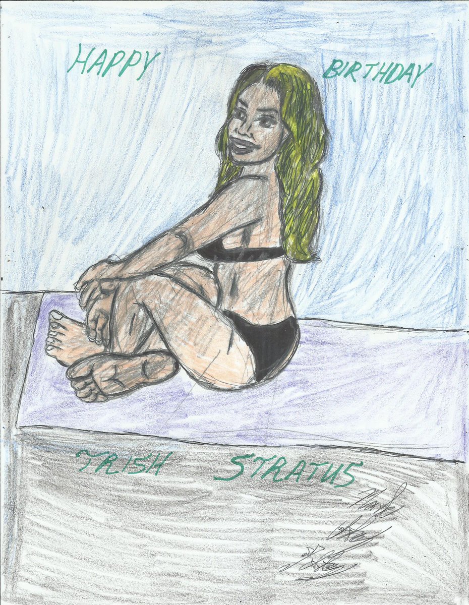 Happy Birthday @trishstratuscom Trish Stratus!!!!!! Enjoy your special day. I hope you like the new birthday portrait I have drew of you. Let me know what you think. #artwork #actress #wrestler #tvpersonality #trishstratus #stratusfaction #stratusphere https://t.co/LaeLhaJZEk https://t.co/rZV1dyWBWo