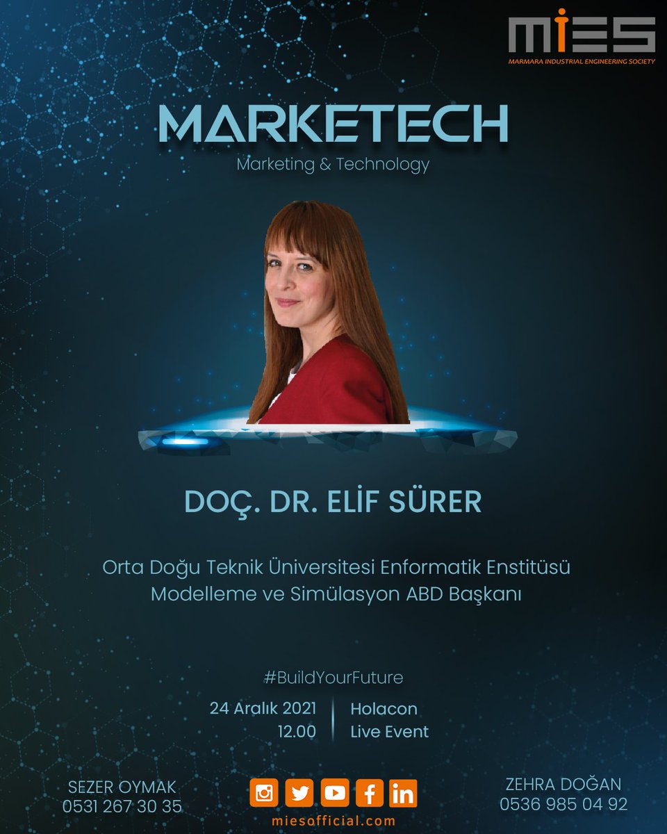 Bu yıl MarkeTech'te 24 Aralık’ta, "Karma Gerçeklik" konulu oturumu ile Orta Doğu Teknik Üniversitesi Enformatik Enstitüsü Modelleme ve Simülasyon ABD Başkanı Doç. Dr. Elif Sürer'i ağırlıyoruz! 

#buildyourfuture  

📆 24 Aralık 2021
⏱ 12.00
📍 Holacon Live Event