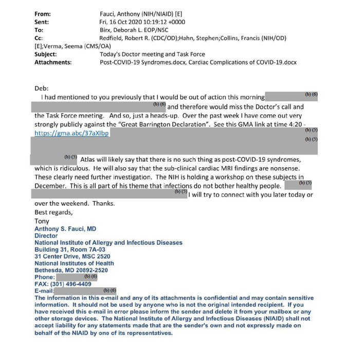 Emails Expose Fauci, Collins Collusion To 'Smear' Anti-Lockdown Scientists FG5yS_rWQAgBj0I?format=png&name=small