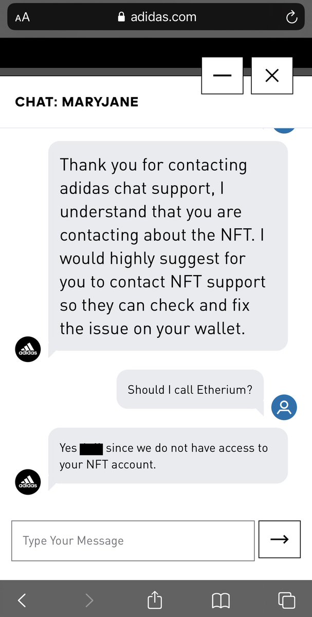 Adidas sells $23M in NFT’s and  suggests we call Etherium for support. 🤦‍♂️: <a href="/adidasoriginals/">adidas Originals</a>