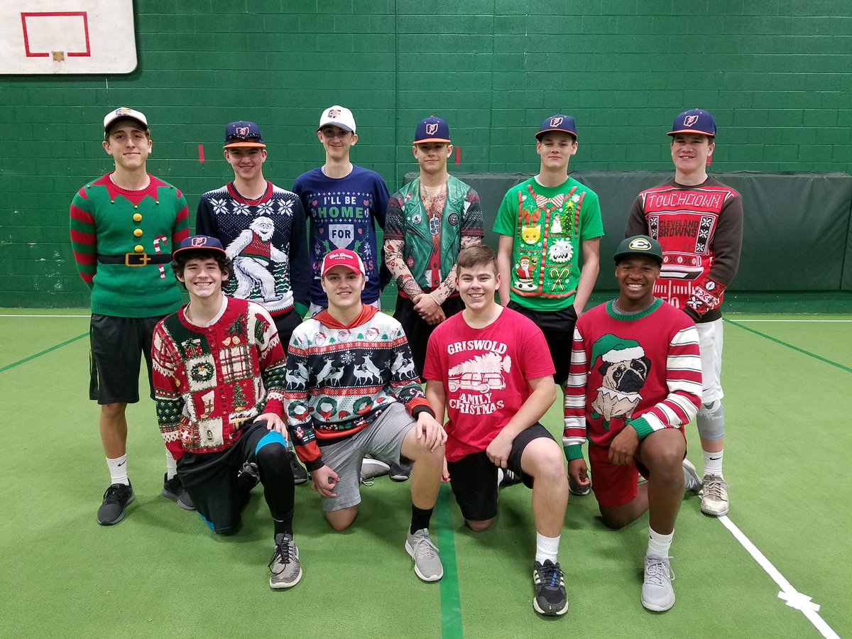 It is the time of year when my team would have our annual Ugly Christmas Sweater/Shirt practice. We had a guy wear his grandma's sweater from the 80's complete with shoulder pads and another that wore his mom's elf sweater.

One of the things that I will miss. Enjoy some pics.