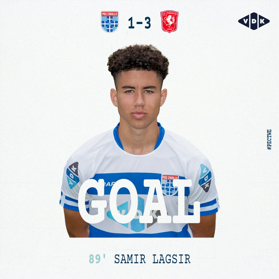 PECZwolle's tweet photo. 89' ⚽️ DOELPUNT PEC Zwolle! Samir Lagsir scoort op zeer fraaie wijze de eretreffer van de avond: 1-3. #pectwe #peczwolle #desespereertnimmer https://t.co/vWQGaL11Yd