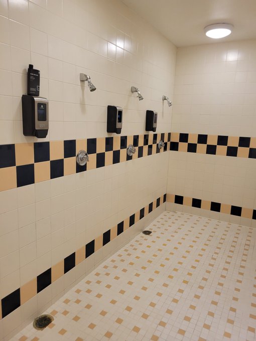 Showering out in the open at the gym just hoping someone catches a glimpse of me half-mast 😈😈😈 https://t