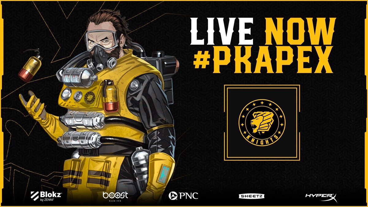 FightKnights's tweet photo. ⚔️ #KnightsNation ⚔️ 

Join us as the #PKApex boys compete in the #Apex 50K JBL tournament!

LIVE NOW 🔴
📺 https://t.co/S5A9jxDJ5r 
🦁 #PKApex https://t.co/Rm4SecbeJf