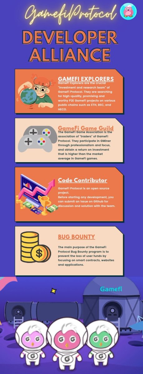 Ai_Eusebio's tweet photo. Hola guys! What is #DeveloperAlliance by @GamefiProtocol ? Something interesting right?? Just take a look the inforgraphics below to know more! And follow us on TG and stay to update😊

 https://t.co/K9LL70yGBr https://t.co/noYox29Zac