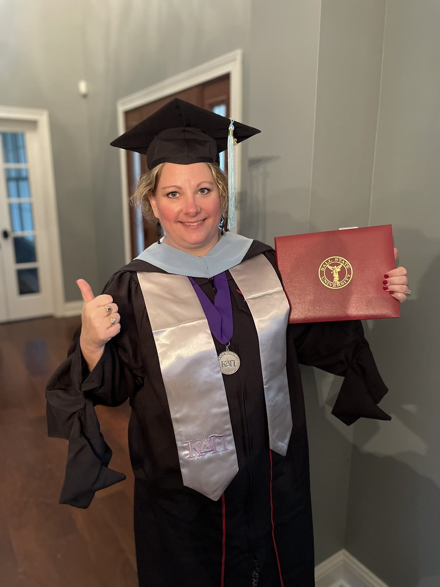 JennDeak's tweet photo. I did it! I graduated today with my Masters! I can’t thank my husband and family enough for their love and support. https://t.co/PUkHgXn8db