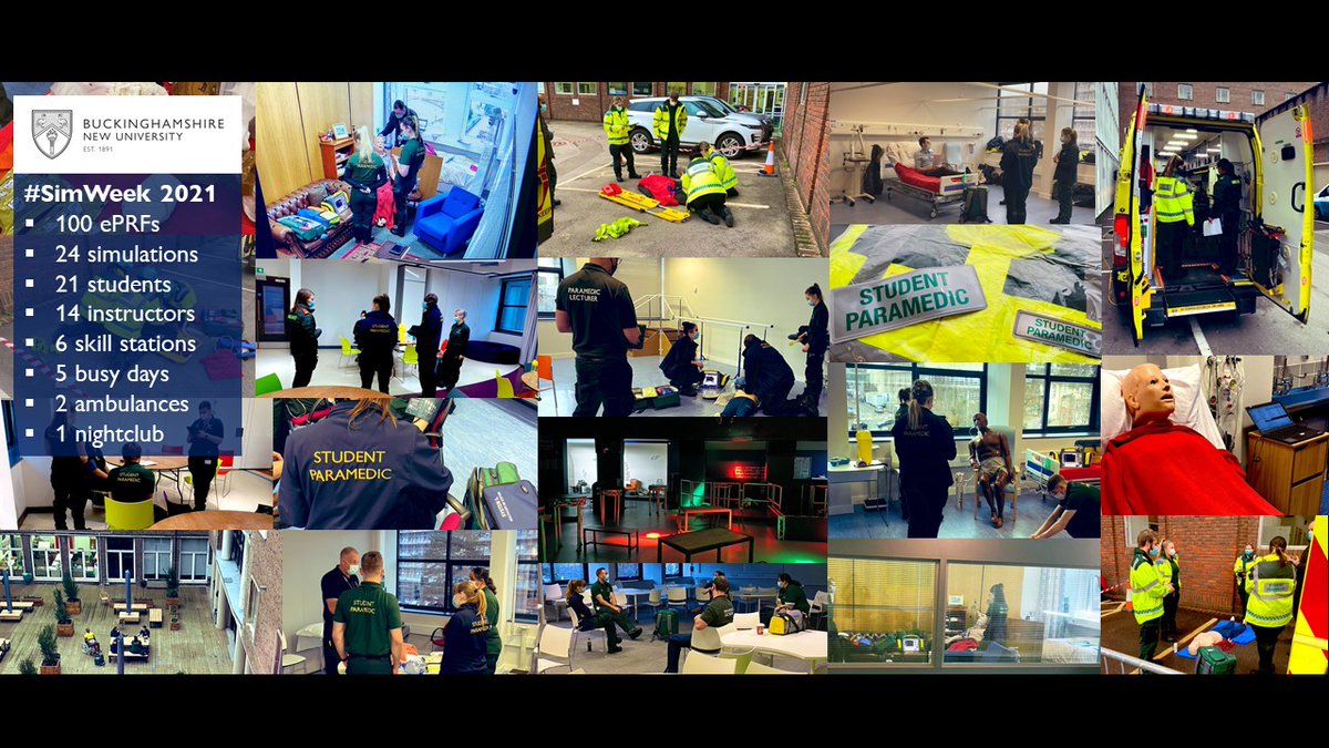 What a week @BucksNewUni as we delivered #SimWeek for our #student #paramedics. All students worked incredibly hard over the 5-day event, and #thankyou to everybody who was involved in making this week a success. Now to rest (and plan #SimWeek2022!) #BNU #simulationtraining