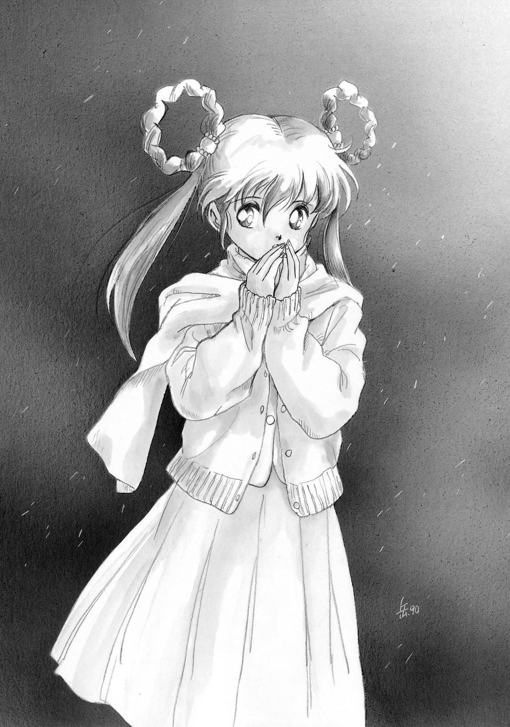 宮尾岳 カラーイラスト オリジナル を 一度モノクロにして 赤味を足して 飛んでしまった陰影を調整 フルカラーを2色原稿にしてみました T Co Nwzccpyz4z Twitter