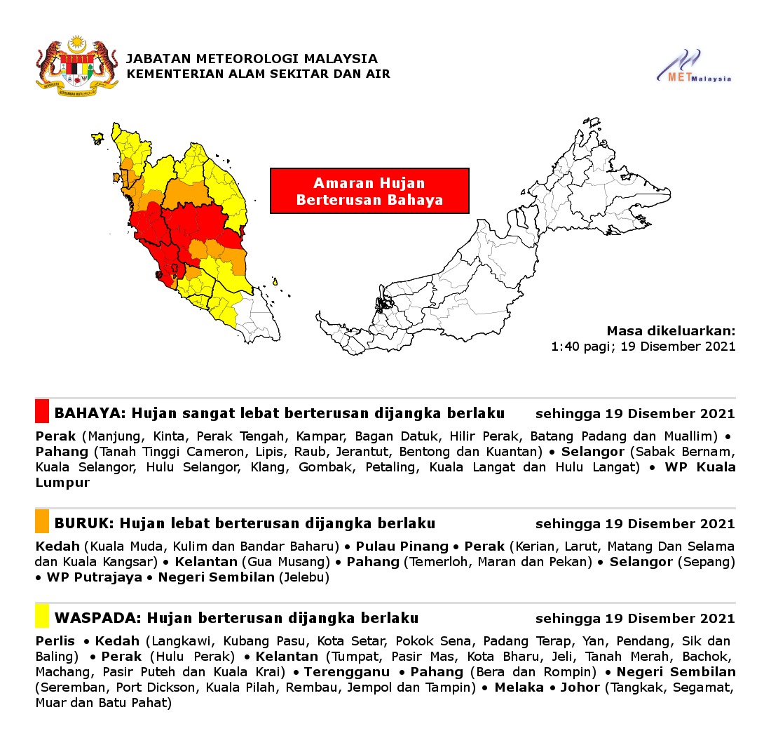 Banjir malaysia jabatan meteorologi Dah Musim