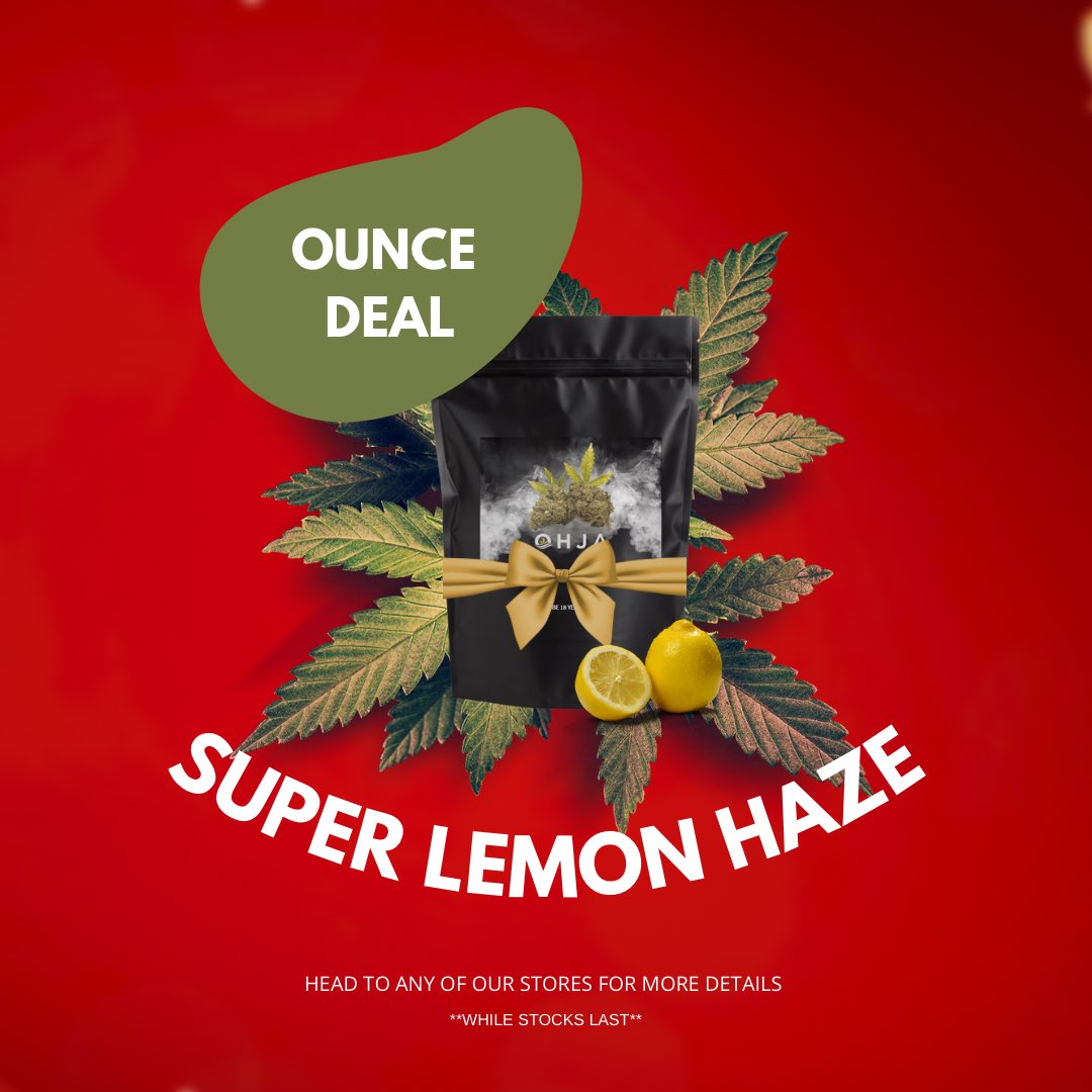 OhJaLife's tweet image. Today’s deal of the day is Super Lemon Haze!🍋 Don’t miss out🌿