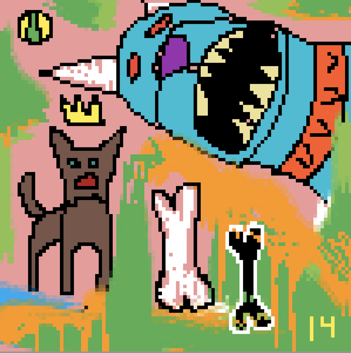 #14, Bad Dog!  #nftart #NFTartists #digitalartists #digitalartwork #pixelart #OpenSeaNFT #OpenSeaCollection #nftcollector