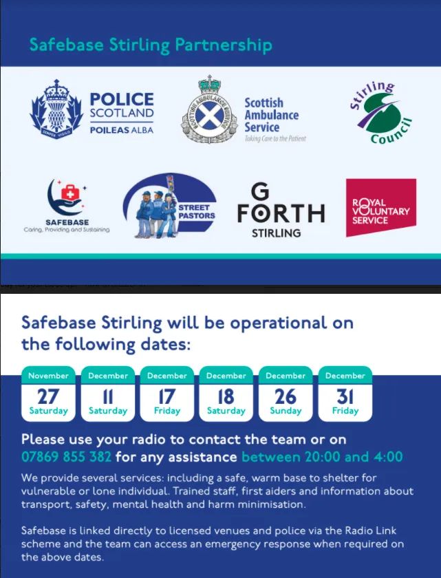 falkirksafebase's tweet image. Last night was busy but sad to see hard working business so empty at this time of year... we are out again tonight to support everyone who needs it #helping #safebase #mentalhealth #FirstAid #Caring  @GoForthStirling @StirlingPol @ClackmanPolice @RoyalVolService @StirVolunteer