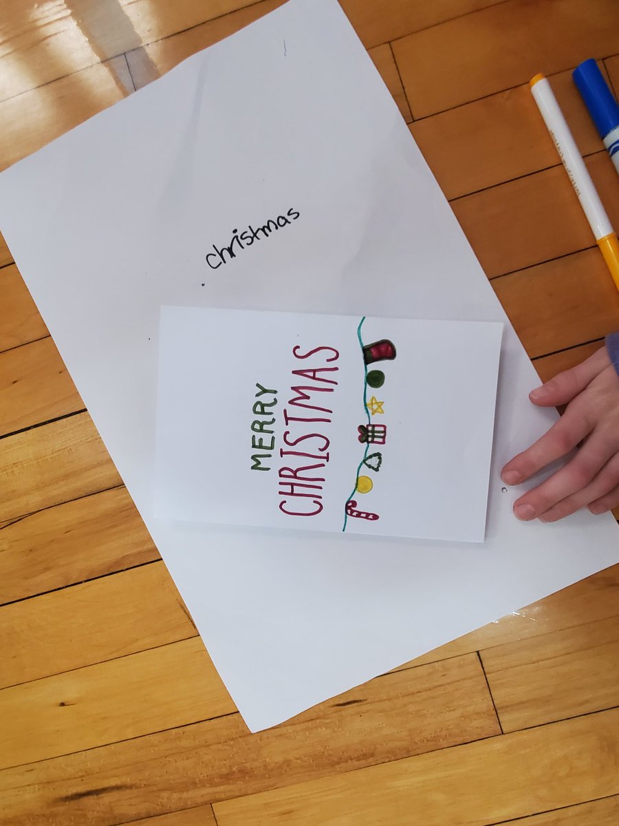Little_Leos's tweet photo. The Little Leo's Club is spreading Holiday cheer by making Holiday Cards for the Senior Center and WB Lifecare.  Thank you to @deborahlholland and @AmyMarsh0112 for having your classes create cards to help us reach our goal!  We are half way there! #WBwildcats #HowardRocks https://t.co/kmPdYpsttN