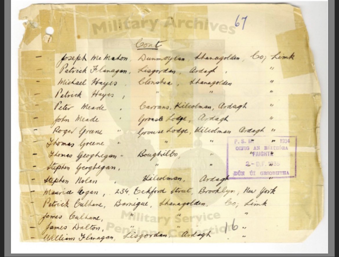 Two of Daniel’s brothers, Roger &amp; Thomas Greene of Grouse Lodge, #Kilcolman, #Limerick were members of the #IRA #WestLimerick Brigade 1st Batt. E Company during the 1919-21 Anglo-Irish War. Their brother died for the Empire in 1916 &amp; they fought the Empire 3 years later.