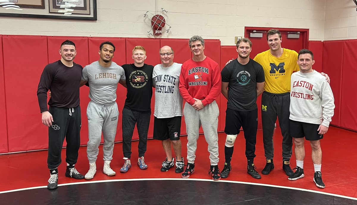 jodykaram's tweet photo. @BoysEaston work with Div I athletes today! 
L-R @JordanKutler Trey Cornish @ProjectPomrinca @eahsmatrat me @SageKaram JT Correll @CoreyKeener . @LehighWrestling @LockHavenWrstl @umichwrestling @pennstateWREST  
Even @NASCAR_Xfinity @IndyCar represented… Sage battled. https://t.co/4ggjpBcZWq