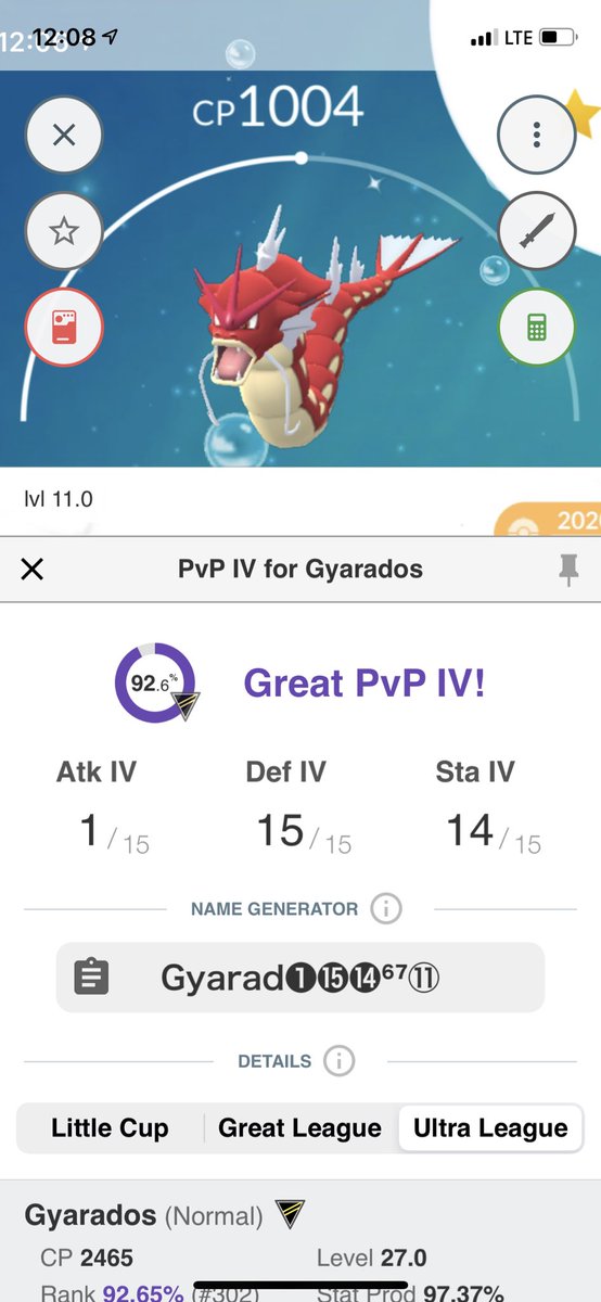 Evolved a 92% magikarp for Ultra league today with com day move🤩 #PokemonGOCommunityDay #pokemongo #ShinyPokemon