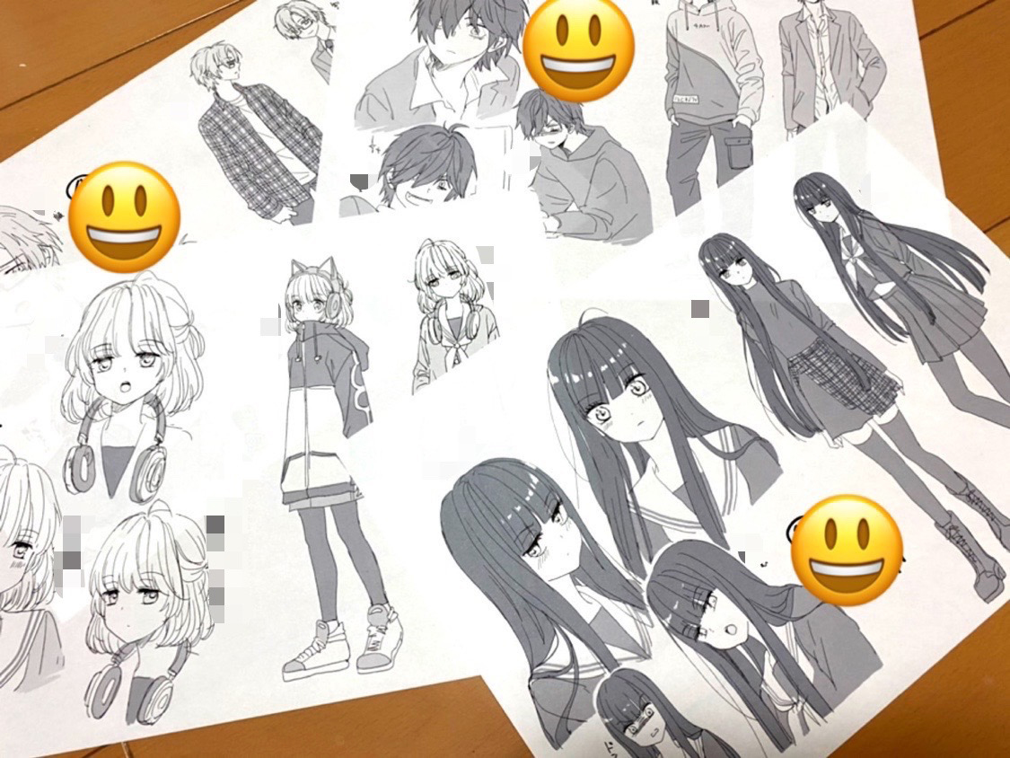 「担当さんからOKが出たので次の連載の色々をチラ見せ🤫
こんな感じで進行中です～」|コダマナオコ🐈のイラスト