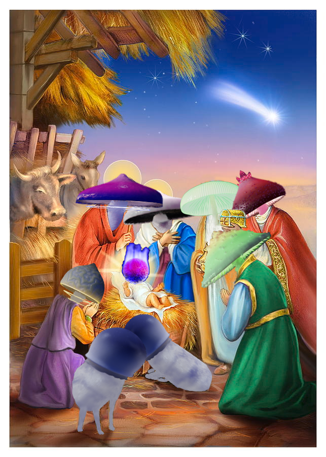 Liquidmintxyz's tweet photo. The meme contest has come to a resolution! The Odyssey team votes have been tallied with @MagnaGlizzy as the 🥇winner with a great nativity scene celebrating the birth of a Hades Spore. https://t.co/r796ZZYc36