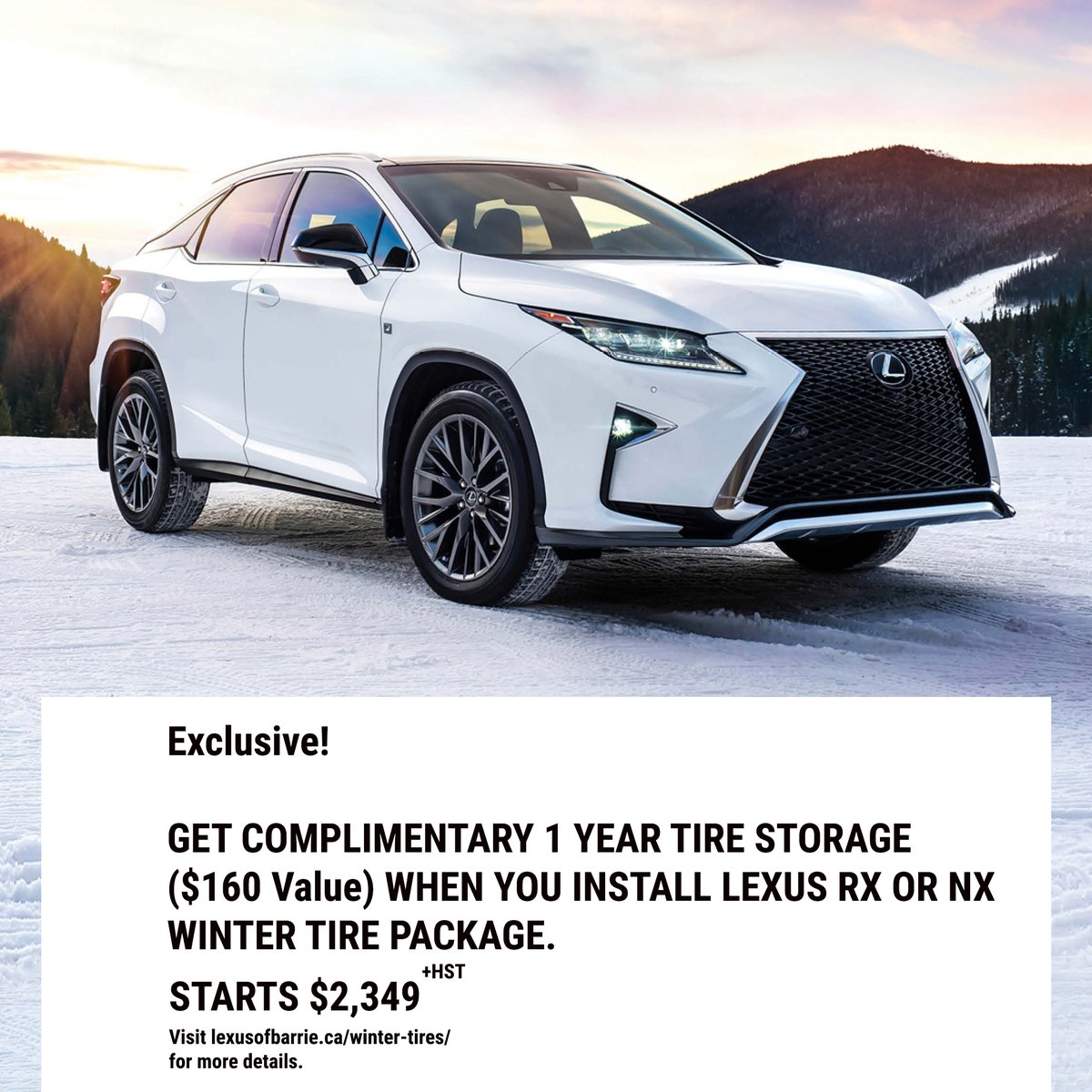LexusofBarrie's tweet photo. Don't wait until it's too late!

Get your winter tires on. Call us to learn more and book an appointment today.

#wintertires #lexustires
#lexustiredeal #wintertiresdeal
#lexusservice #lexusparts
#lexuscanada #lexus https://t.co/jSpX4LvL4A