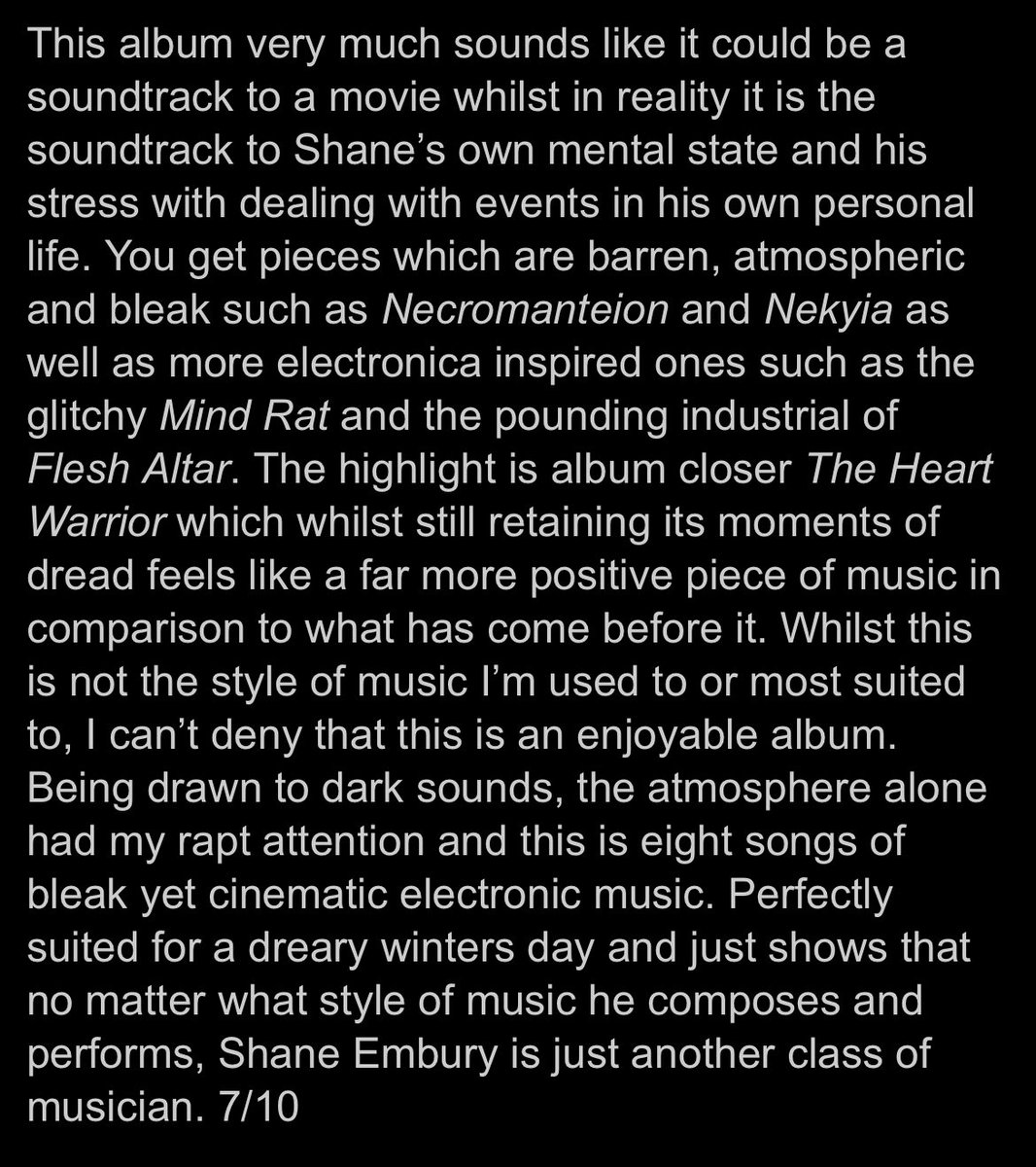 thank you <a href="/MusipediaOMetal/">𝕸𝖚𝖘𝖎𝖕𝖊𝖉𝖎𝖆 𝕺𝖋 𝕸𝖊𝖙𝖆𝖑</a> for the kind review of shane <a href="/NAPALM_DEATH/">Shane Embury</a> Embury’s new <a href="/darkskyburial/">Dark Sky Burial</a> album on <a href="/ExtrinsicRecor1/">Extrinsic-Recordings</a> through the awesome <a href="/Bandcamp/">bandcamp</a> you can stream the new album and the previous 3 over at darkskyburial.bandcamp.com