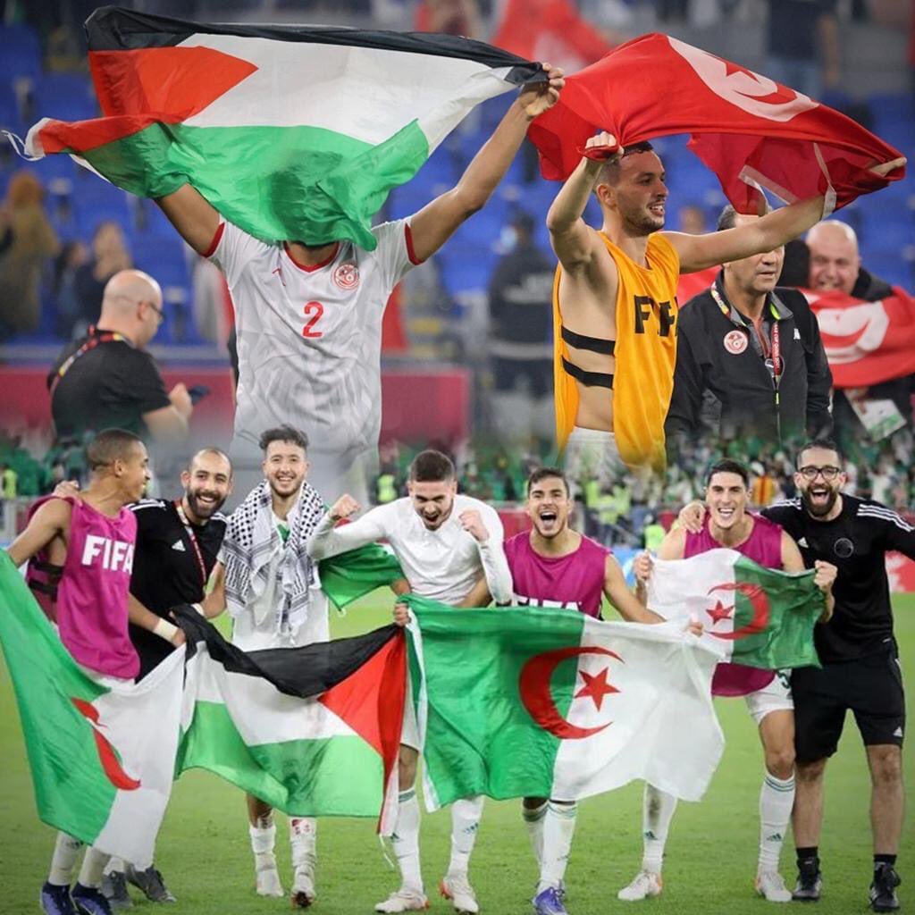 DeemaShawa's tweet photo. الف مبروك لمحاربي الصحراء شكرا الجزائر شكرا تونس شكرا قطر على هالتنظيم الرائع ما في احلا ولا انبل من اهداء هالفرحة لفلسطين 🇵🇸🇩🇿🇹🇷🇶🇦 🤍🤍❤️❤️✌🏻✌🏻✌🏻🎉🎉 https://t.co/5O3dYLt0Ms