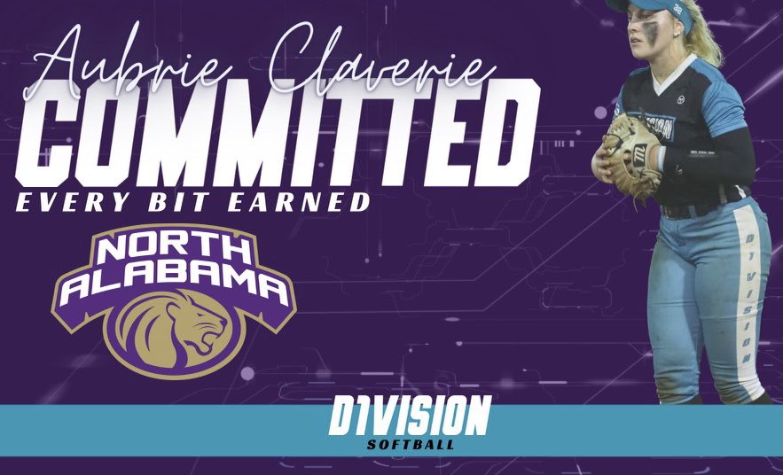 I am so excited to announce my commitment to the University of North Alabama to play D1 college softball. Thank you Coach Tammy, I am forever greatful forever all you have done <a href="/d1vision_sb/">D1VISION Softball</a>, and thank you to the UNA staff for this amazing opportunity. Roar Lions!!🦁💜 <a href="/Acozart44/">Ashley Cozart</a>