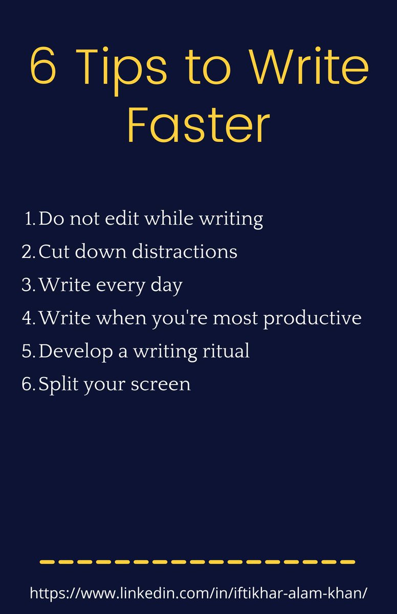 miftikharalam7's tweet image. Check out these tips to write faster and better!
 
Linkedin: linkedin.com/in/iftikhar-al… 
Facebook: facebook.com/profile.php?id…
Instagram: instagram.com/miftikharalam7… 

#fastwriting #writefast #editruthless #unfilteredthoughts #blogwritingtips #bloggingtips #contentwritingtips #contenttips