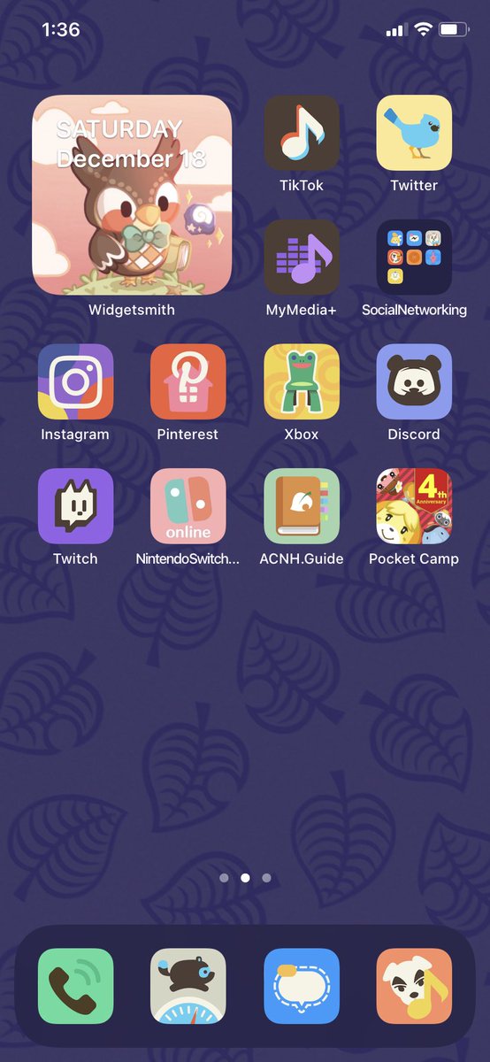 TheBarnnOwl's tweet photo. my phone is animal crossing themed now and i love it 🥰 https://t.co/wGYY04viYY