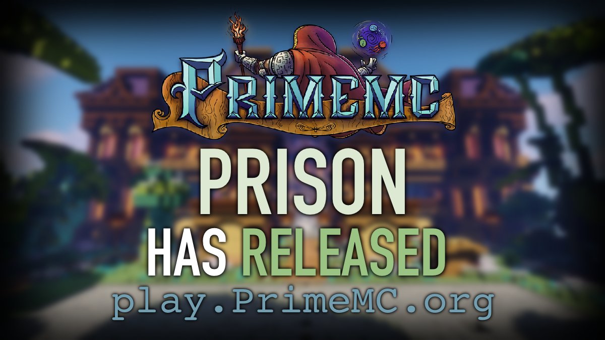 Partying face The Prison realm is now LIVE! ✅

➡️ Join in the new season hype now at play.primemc.org ⬅️

🔗 primemc.org/prison-reset/ 🔗