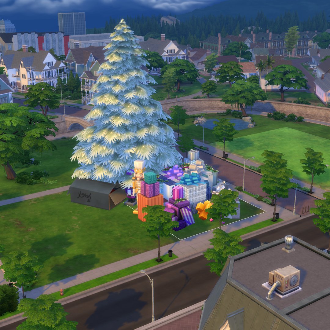 unicattl's tweet photo. I'm creating the #christmas #lot on #TheSims4 by using #SimsieFish shell πβοΈ https://t.co/BykCUeGErJ